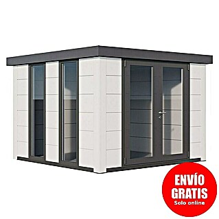 Telluria Caseta de jardín Luminato 3030 (Medidas ext. (An x Pr): 318 x 318 cm, Acero, Blanco, Sin set)