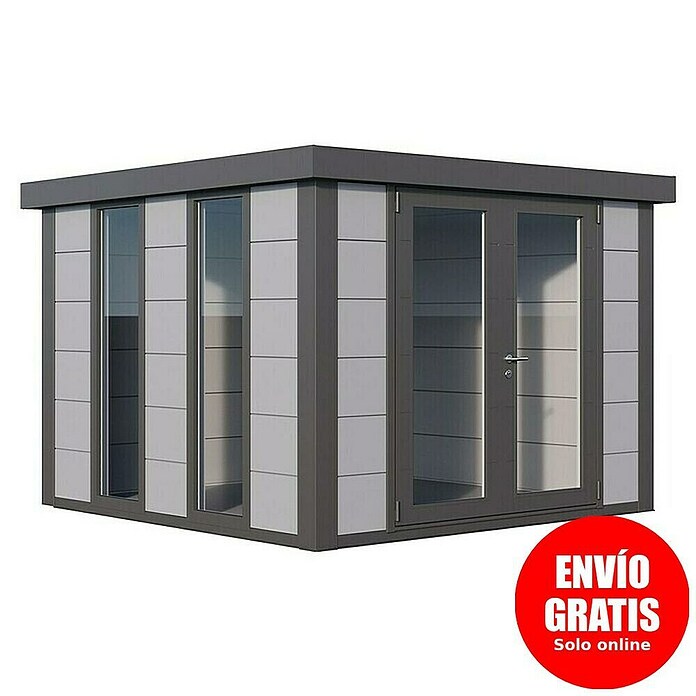 Telluria Caseta de jardín Luminato 3030 (Medidas ext. (An x Pr): 318 x 318 cm, Acero, Gris claro/Antracita, Sin set) | BAUHAUS
