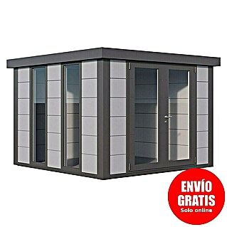 Telluria Caseta de jardín Luminato 3030 (Medidas ext. (An x Pr): 318 x 318 cm, Acero, Gris claro/Antracita, Sin set)