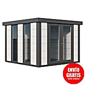 Telluria Caseta de jardín Luminato 3030 (Medidas ext. (An x Pr): 318 x 318 cm, Acero, Blanco/Antracita, Sin set) | BAUHAUS