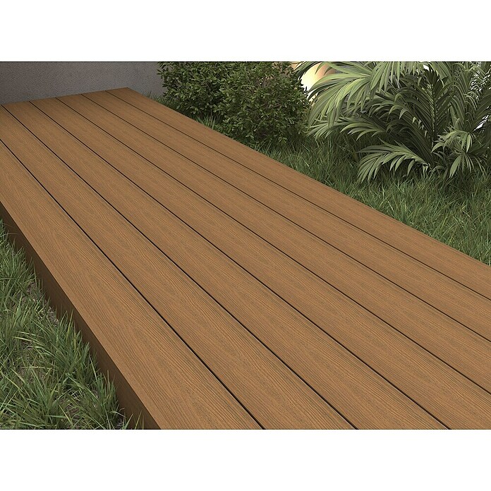 b!design WPC-Terrassendiele Teak (300 x 14,5 x 2,5 cm, Braun) | BAUHAUS