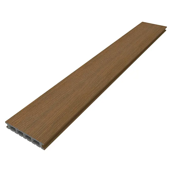 b!design WPC-Terrassendiele - 300 x 14,5 x 2,5 cm, Teak - Holzfarbene Terrassendiele mit Hohlkammerprofil. Die Dielen sind langlebig und pflegeleicht und eignen sich für den Außenbereich.