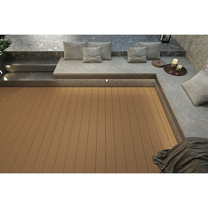 b!design WPC-Terrassendiele Teak (300 x 14,5 x 2,5 cm, Braun) | BAUHAUS