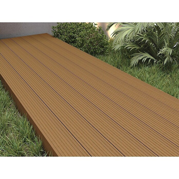 b!design WPC-Terrassendiele Teak (300 x 14,5 x 2,5 cm, Braun) | BAUHAUS