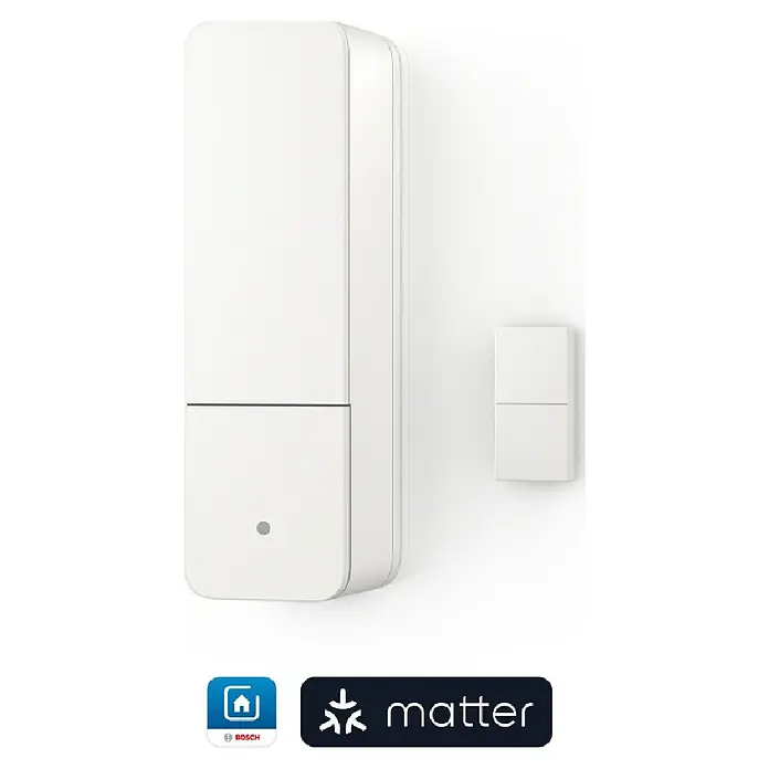 Bosch Smart Home Funk-Fensterkontakt II [+M] Matter - Weiß, Batteriebetrieben, 23 x 22 x 75 mm, 3 Stk. - Intelligenter Bosch Tür-/Fensterkontakt II mit Matter-Integration für erhöhte Sicherheit und nahtlose Smart Home-Vernetzung.