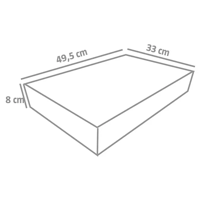 EHL EIBA Pflasterstein - 49,5 x 33 x 8 cm, Grau-Anthrazit, Beton - Produktabbildung: Rechteckiger Behälter mit den Maßen 49,5 x 33 x 8 cm. Geeignet für Aufbewahrung oder Präsentation.