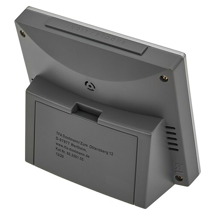 TFA Dostmann Funkwecker 60.2561.55 (Digitales Display, Batteriebetrieben, Silber) | BAUHAUS
