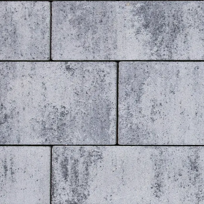 EHL Pflasterstein Tala Kombi - 125 x 83 x 8 cm, Weiß-Anthrazit, Beton, Gesamtstückzahl: 18 Stk. - Graue Pflastersteine im Verband verlegt, die eine robuste und moderne Oberfläche für Außenbereiche bilden.