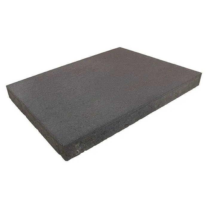 EHL Terrassenplatte Ansina - 60 x 40 x 4 cm, Anthrazit, Beton - Nahaufnahme eines einzelnen dunklen Pflastersteins mit rauer Oberfläche. Ideal für den Garten- oder Wegebau, robust und langlebig.