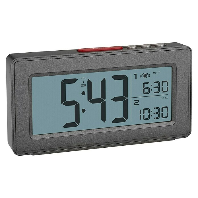 TFA Dostmann Funkwecker 60.2563.10 (Digitales Display, Batteriebetrieben, Anthrazit) | BAUHAUS