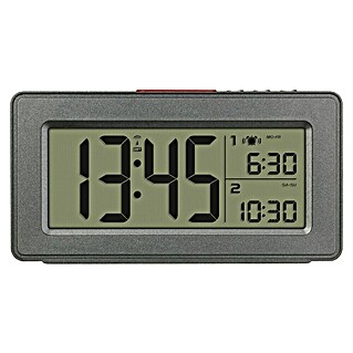 TFA Dostmann Funkwecker 60.2563.10 (Digitales Display, Batteriebetrieben, Anthrazit)