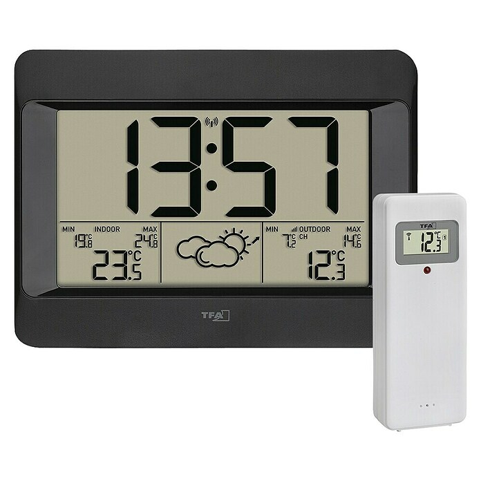 TFA Dostmann Funkwetterstation Zeno 35.1163.01 (Digitales Display, Batteriebetrieben, Anthrazit, 21,6 x 2,6 x 16 cm) | BAUHAUS