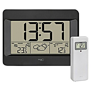 TFA Dostmann Funkwetterstation Zeno 35.1163.01 (Digitales Display, Batteriebetrieben, Anthrazit, 21,6 x 2,6 x 16 cm)