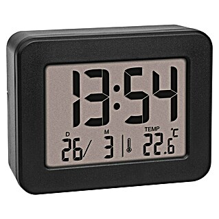 TFA Dostmann Quarzwecker 60.2044.01 Quarz (Digitales Display, Batteriebetrieben, Schwarz)