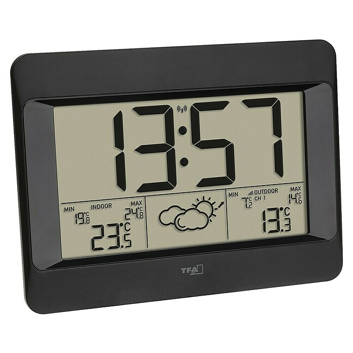 TFA Dostmann Funkwetterstation Zeno 35.1163.01 (Digitales Display, Batteriebetrieben, Anthrazit, 21,6 x 2,6 x 16 cm) | BAUHAUS