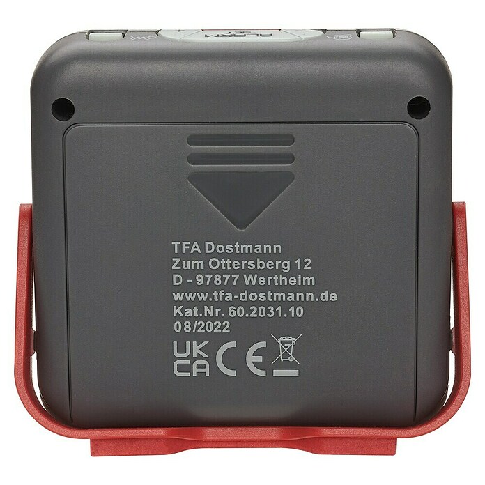 TFA Dostmann Quarzwecker 60.2031.10 lauter Weckton (Digitales Display, Batteriebetrieben, Grau, Rot) | BAUHAUS