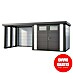 Telluria Caseta metálica Classico 2724 con salón a la izquierda y 2 ventanas 