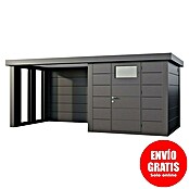 Telluria Caseta metálica Classico 2424 con salón a la izquierda y 2 ventanas (Medidas ext. (An x Pr): 542 x 258 cm, Acero, Antracita, Sin set) | BAUHAUS