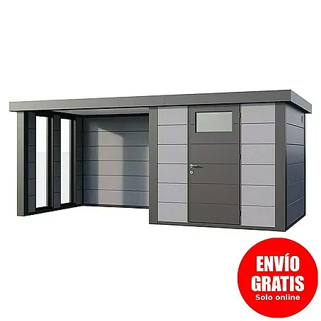 Telluria  Caseta para jardín Classico 2424 con salón a la izquierda y 2 ventanas