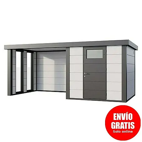 Telluria  Caseta para jardín Classico 2424 con salón a la izquierda y 2 ventanas