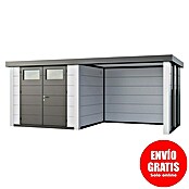 Telluria Caseta metálica Classico 2724 con salón a la derecha y 2 ventanas (Medidas ext. (An x Pr): 572 x 258 cm, Acero, Blanco, Sin set) | BAUHAUS