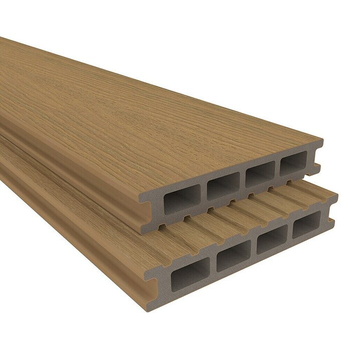 b!design WPC-Terrassendiele Eiche (300 x 14,5 x 2,5 cm, Braun) | BAUHAUS