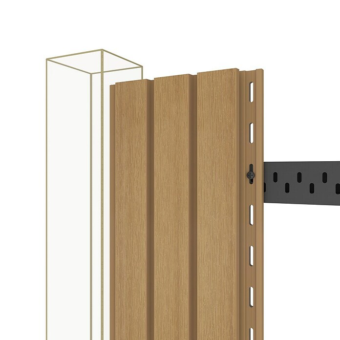 b!design Wandpaneel WPC Outdoor (Eiche, Holz, 300 cm x 17,5 cm x 2,1 mm) | BAUHAUS