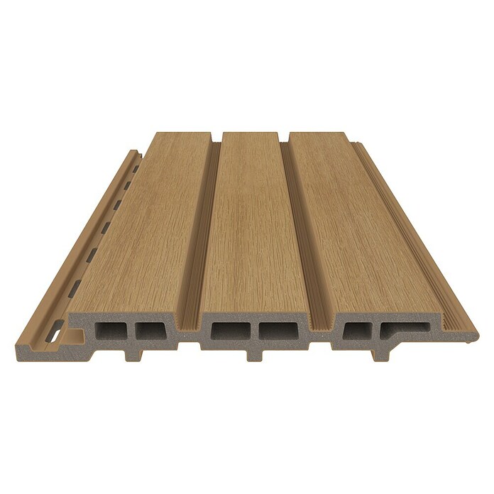 b!design Stenski panel WPC Outdoor  (Hrast, 300 cm x 17,5 cm x 2,1 mm) | 7432 - Konstruktionsholz, WPC, Thermoholz | IAGB - Gartenholz | IAG - Außenbereichsausstattung | IA - Gartenhartware | I - Stadtgarten | BAUHAUS
