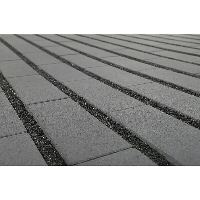 EHL Pflasterstein Cortona Drän - 30 x 15 x 8 cm, Anthrazit, Beton - Pflastersteine mit dunklem Kies.