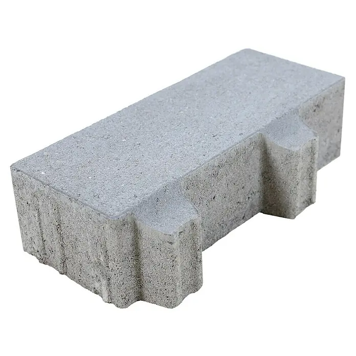EHL Pflasterstein Cortona-Drän-Flair - 30 x 15 x 8 cm, Grau, Beton - Ein grauer Betonstein mit einer markanten Form, ideal für Bauprojekte und Landschaftsgestaltung.\n
