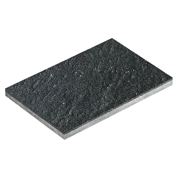 EHL Terrassenplatte Mesafino - 60 x 40 x 4 cm, Basalt, Beton - Nahaufnahme eines Pflastersteins mit rauer Oberfläche, ideal für Außenbereiche.