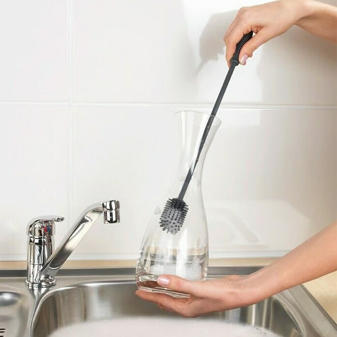 Wenko Ščetka za pomivanje posode  (Dolžina: 38 cm, Silikon, Siva) | 4159 - Küchen Zubehör | DCFA - Küchenmöbel und Zubehör | DCF - Küche | DC - Sanitärinstallation | D - Sanitär | BAUHAUS