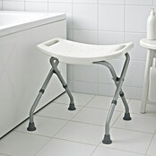 careosan Taburete de baño (Altura regulable: 47,5 - 51,5 cm, Carga soportada: 110 kg, Blanco)