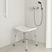 careosan Taburete de baño (Altura regulable: 37,5 - 55 cm, Carga soportada: 110 kg, Blanco)