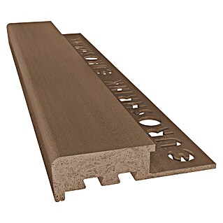 Perfil para baldosas PVC (Plástico, Marrón, 2.500 x 12 mm)