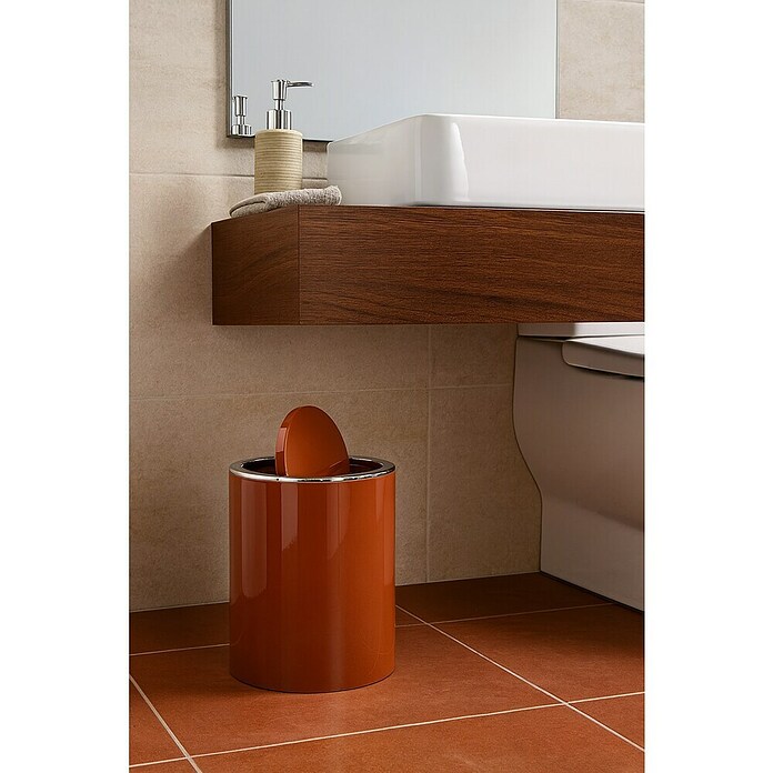 MSV Cubo de basura de baño Kamaka (6 l, Plástico, Terracota) | BAUHAUS
