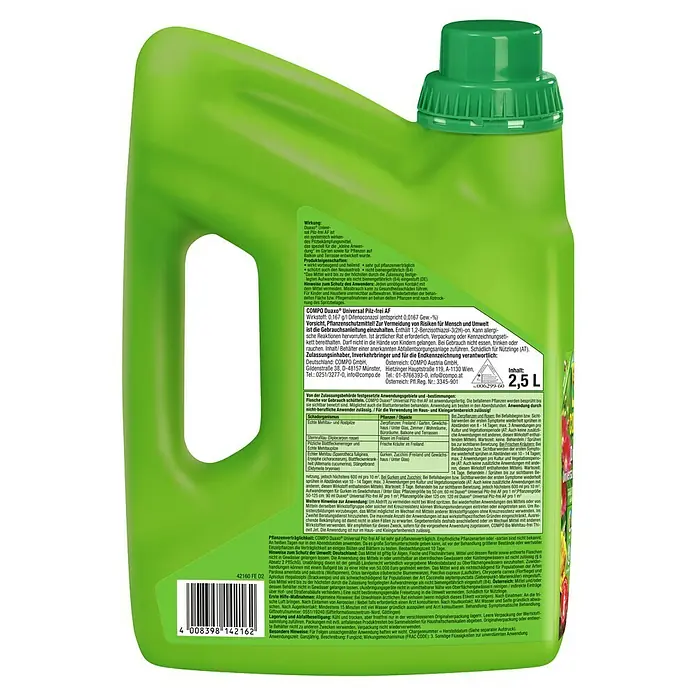 Compo Pilzfrei Duaxo® Universal AF - 2,5 l - COMPO Duaxo Universal Pilz-frei AF: Gebrauchsfertiges Pflanzenschutzmittel zur Bekämpfung von Pilzkrankheiten im Garten.