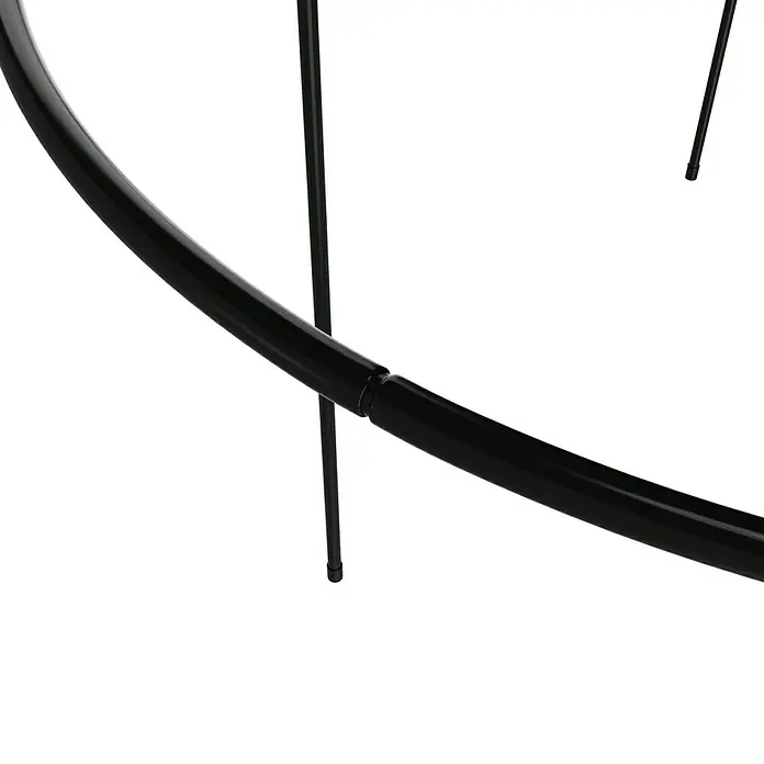 Vitavia Hochbeet-Abdeckung 858 Plus - 238 x 78 x 95 cm, Farbe: Transparent - Nahaufnahme eines modernen, schwarzen Metallregals, das elegantes Design und Funktionalität vereint.