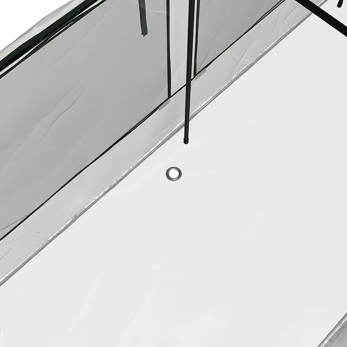 Vitavia Hochbeet-Abdeckung 858 Plus - 238 x 78 x 95 cm, Farbe: Transparent - Schwarze Dusche mit glatten Oberflächen und einem Abfluss in der Mitte. Das Design ist minimalistisch und modern.