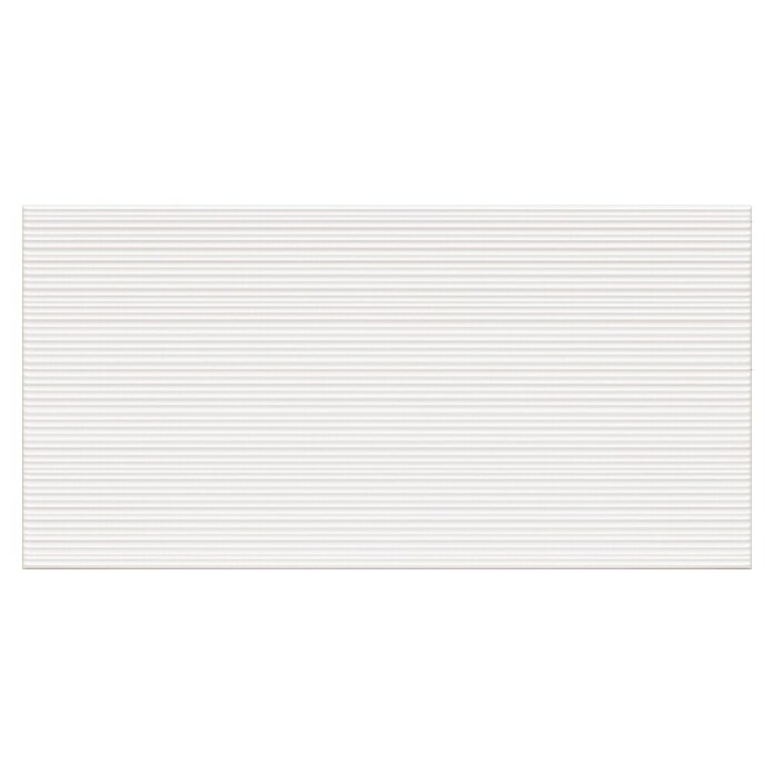 DryTile Wandfliese Palazzo Strukturiert Rille (30 x 60 cm, Weiß, Glänzend) | BAUHAUS