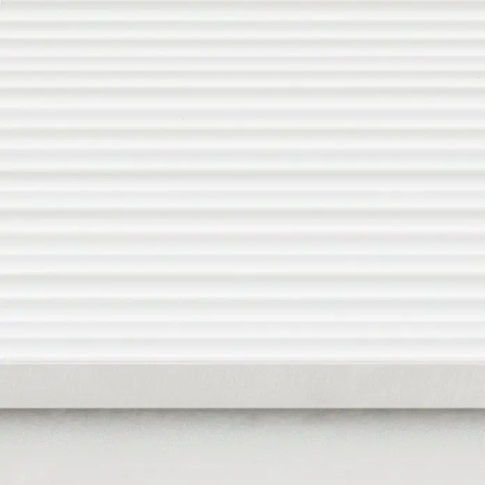 DryTile Wandfliese Palazzo Strukturiert Rille - 30 x 60 cm, Weiß, Glänzend - Weiß geriffelte Oberfläche, ideal als minimalistischer Hintergrund für Produktpräsentationen oder Texturen.