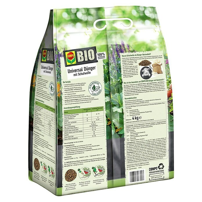 Compo Bio-Schafwolldünger Universal (4 kg, Gartenpflanzen) | BAUHAUS