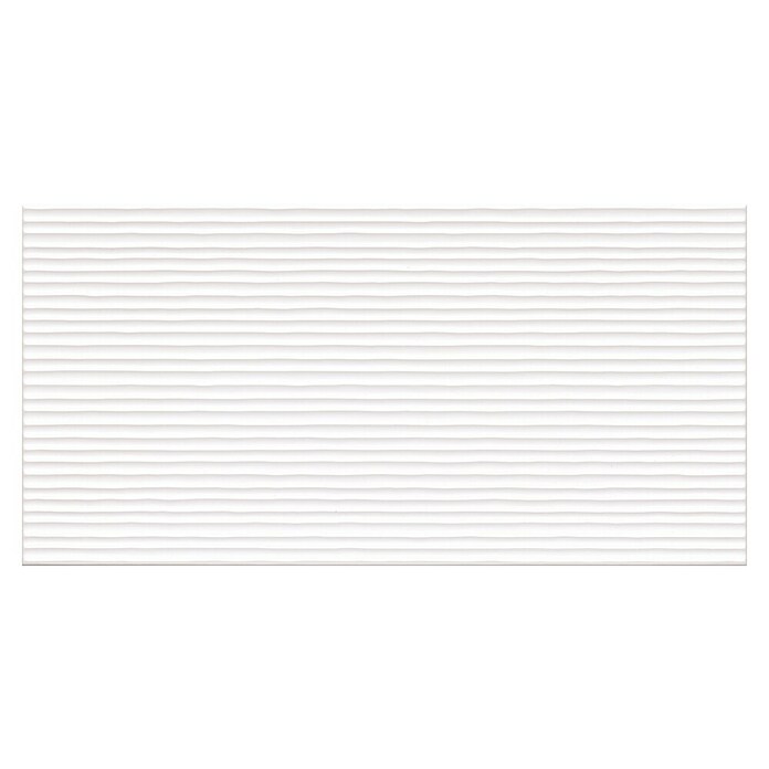 DryTile Wandfliese Palazzo Strukturiert Linie (30 x 60 cm, Weiß, Glänzend) | BAUHAUS