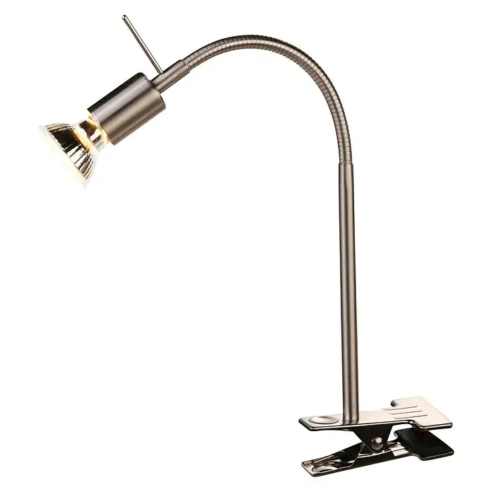 Globo LED-Klemmleuchte - B x H: 28 x 33 cm, 3 W, Nickel matt - Flexible Klemmleuchte mit Metallarm und hellem Licht für Büro oder Zuhause. Praktische Beleuchtungslösung.