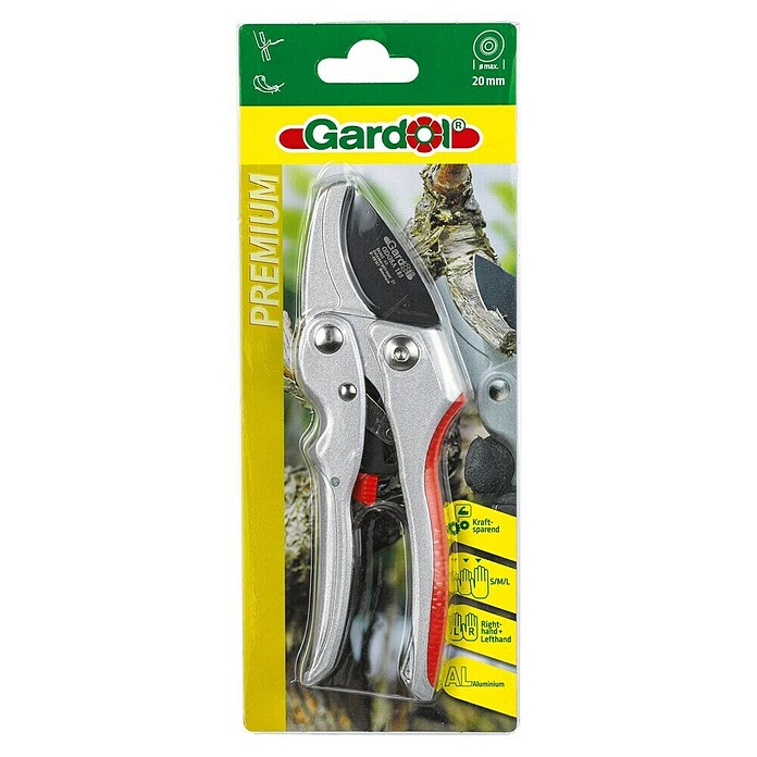 Gardol Premium Professionele Snoeischaar (Aambeeld, Max. takdikte: 20 mm, Rateltandwiel)