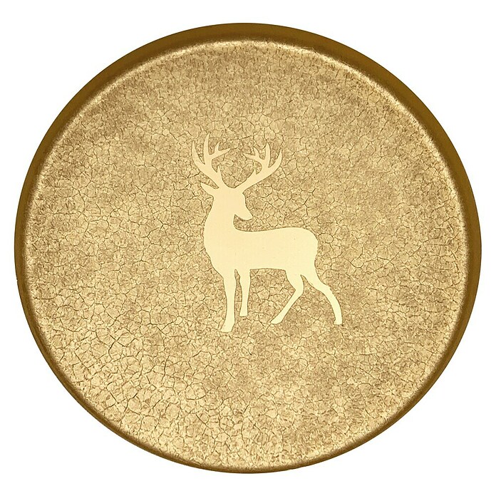 Deko-Tablett Hirsch Design (Durchmesser: 20 cm, Gold, Metall) | BAUHAUS