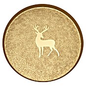 Deko-Tablett Hirsch Design (Durchmesser: 20 cm, Gold, Metall) | BAUHAUS