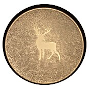 Deko-Tablett Hirsch Design (Durchmesser: 20 cm, Gold/Braun, Metall) | BAUHAUS