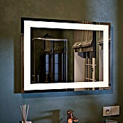 Camargue Stella LED-Lichtspiegel (80 x 60 cm, Mit Kippschalter, Mit eckigen Kanten)