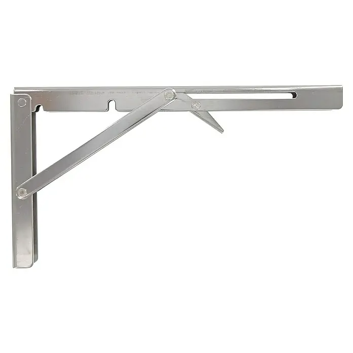 Marinetech Tischplattenhalterung - L x B: 165 x 305 mm, Traglast: 150 kg, Klappbar, Edelstahl - Klappbarer Regalträger aus Metall. Ein praktischer Helfer für flexible Regallösungen und platzsparende Aufbewahrung.